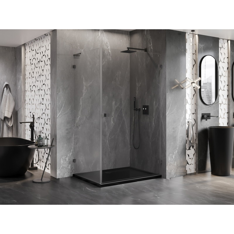 Mexen Lunar-B L kabina prysznicowa uchylna prawa 85 x 80 cm, transparent, gun metal - 832L-085-080-95-00-P