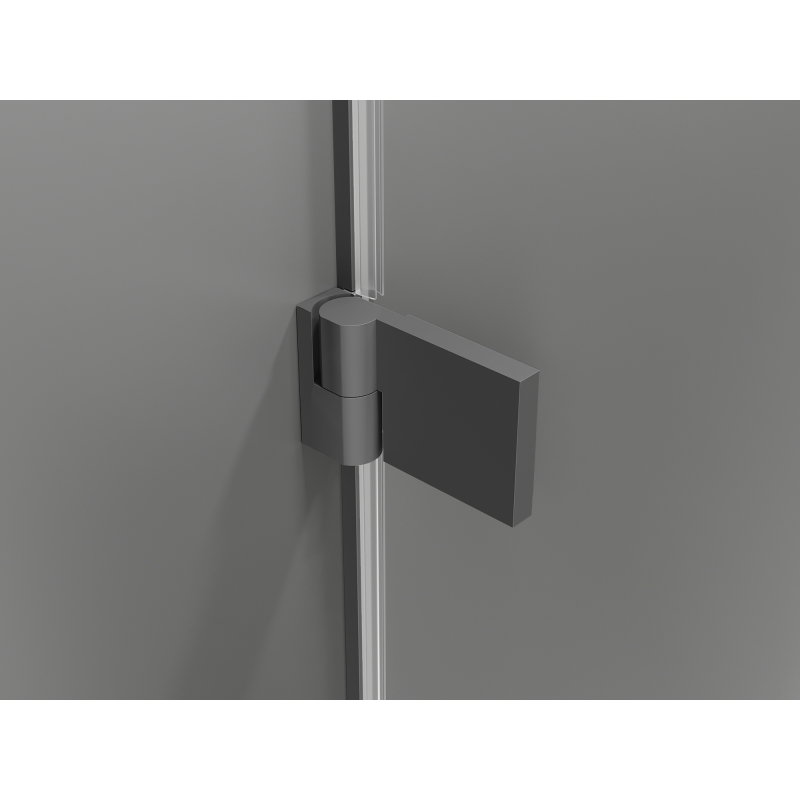 Mexen Lunar-B L right pivot shower enclosure 90 x 80 cm, transparent, gun metal - 832L-090-080-95-00-P