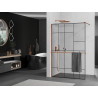 Mexen Kioto+ dušisein riiuliga Walk-in 90 x 200 cm, must muster, roosa kuld - 800-090-121-60-78