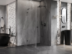 Mexen Lunar-B L cabina doccia ad anta destra 100 x 100 cm, trasparente, gun metal - 832L-100-100-95-00-P