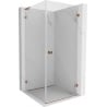 Mexen Lunar-B L cabine de douche pivotante droite 100 x 100 cm, transparent, or rose - 832L-100-100-60-00-P