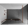Mexen Kioto+ paroi de douche avec étagère Walk-in 120 x 200 cm, motif noir, or rose - 800-120-121-60-78