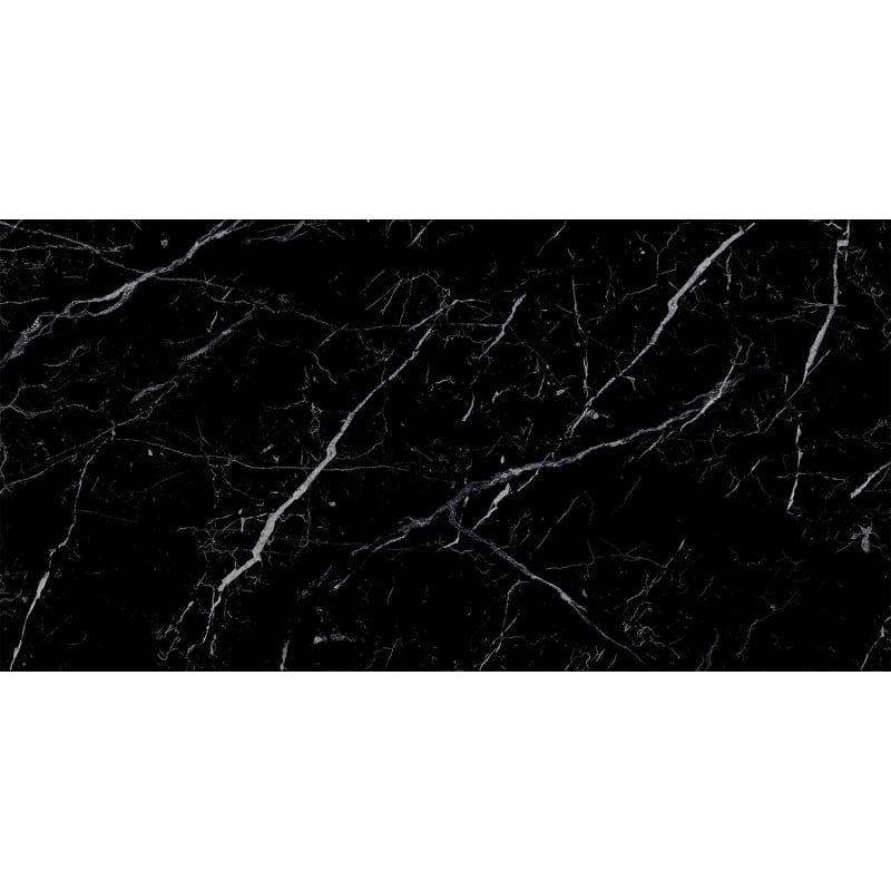 Mexen Simba Melnā stiklotā, rektilētā G1 gres flīze, grīdas un sienas, 120 x 60 cm, augsts spīdums - TL210-120-060-00