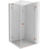 Mexen Lunar-B L right-hinged shower enclosure 80 x 80 cm, transparent, brushed copper - 832L-080-080-65-00-P