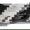 Mexen Kioto+ Duschwand mit Regal Walk-in 70 x 200 cm, weißes Muster, Roségold - 800-070-121-60-85