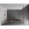 Mexen Kioto+ paroi de douche avec une étagère Walk-in 70 x 200 cm, motif blanc, or rose - 800-070-121-60-85
