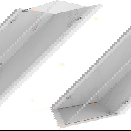 Mexen Lunar-B L Duschkabine, schwenkbar, rechts 90 x 90 cm, transparent, gebürstetes Kupfer - 832L-090-090-65-00-P