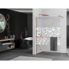 Mexen Kioto+ dušisein riiuliga Walk-in 100 x 200 cm, valge muster, roosa kuld - 800-100-121-60-85