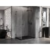 Cabine de douche à charnière droite Mexen Lunar-B L 95 x 90 cm, transparent, gris canon brossé - 832L-095-090-66-00-P
