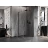 Mexen Lunar-B L cabine de douche pivotante droite 100 x 100 cm, transparent, gris canon brossé - 832L-100-100-66-00-P