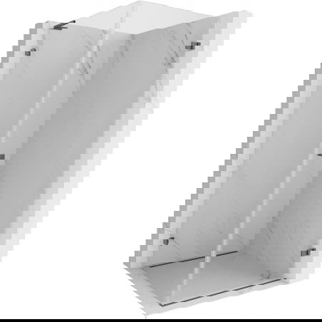 Mexen Lunar-B L Duschkabine schwenkbar rechts 100 x 100 cm, transparent, gebürstet gun gray - 832L-100-100-66-00-P