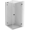 Mexen Lunar-B L Right-Hinged Shower Enclosure 80 x 80 cm, Transparent, Black - 832L-080-080-70-00-P
