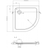 Mexen Rio halve ronde douchecabine 90 x 90 cm, transparant, chroom + Flat douchebak, wit - 863-090-090-01-00-4110