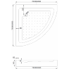 Mexen Rio Semi-Circular Shower Enclosure 70 x 70 cm, White Stripes, Chrome + Rio Tray, White - 863-070-070-01-20-4710