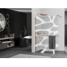 Mexen Kioto+ parete doccia con mensola Walk-in 120 x 200 cm, onda bianca, oro rosa - 800-120-121-60-97