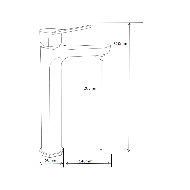 Mexen Lerma robinet de lavabo haut, blanc/or - 74310-25
