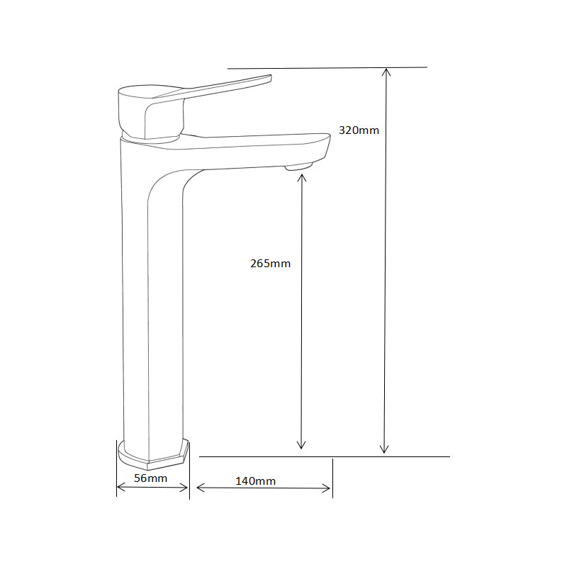 Mexen Lerma grifo alto para lavabo, dorado - 74310-50