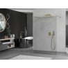 Mexen Kioto freestanding shower wall 100 x 200 cm, transparent 8 mm, gold - 800-100-002-50-00