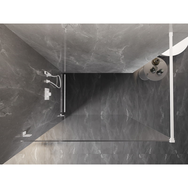 Mexen Lunar dušisein Walk-in vasak 50 x 200 cm, läbipaistev 8 mm, valge - 830-050-000-20-00-L