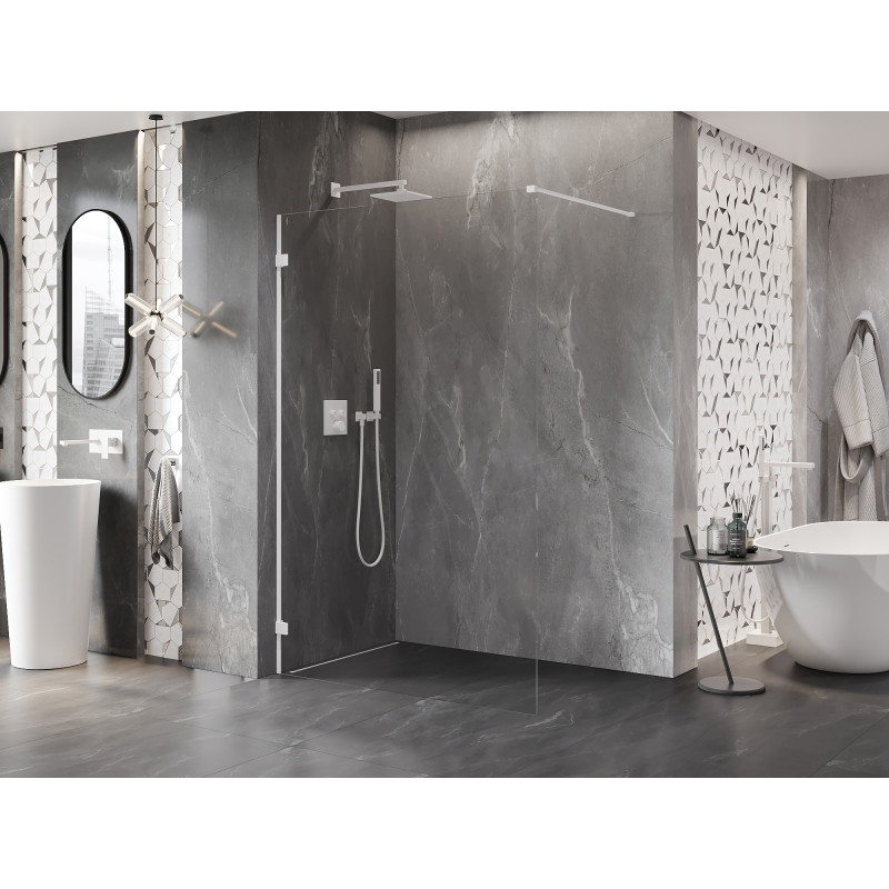 Mexen Lunar dušisein Walk-in vasak 70 x 200 cm, läbipaistev 8 mm, valge - 830-070-000-20-00-L