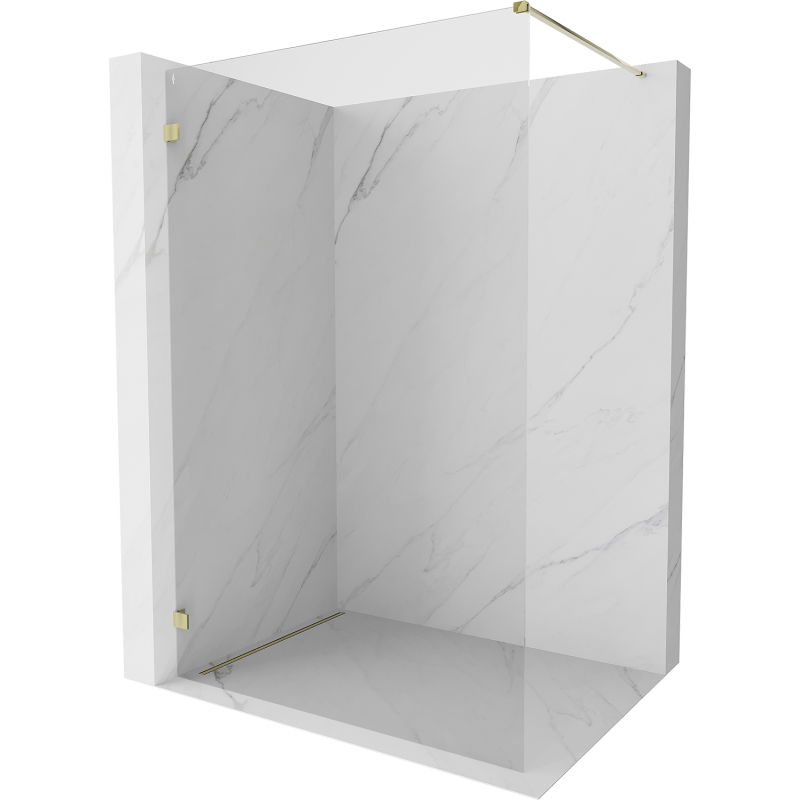 Mexen Lunar Duschwand Walk-in links 100 x 200 cm, transparent 8 mm, gold - 830-100-000-50-00-L