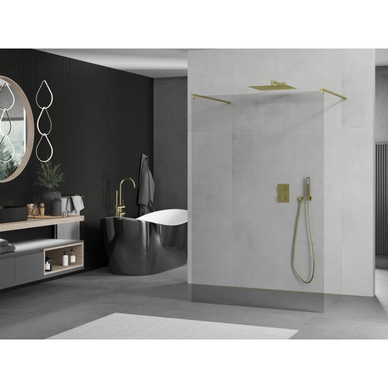 Mexen Kioto paroi de douche autoportante 150 x 200 cm, transparent 8 mm, or - 800-150-002-50-00