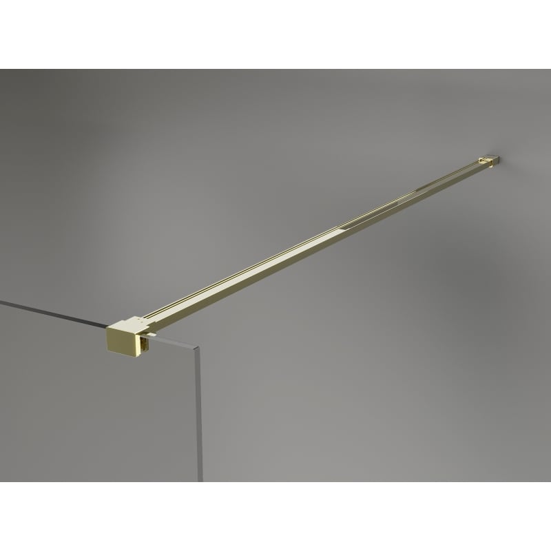 Mexen Lunar paroi de douche Walk-in gauche 130 x 200 cm, transparent 8 mm, dorée - 830-130-000-50-00-L