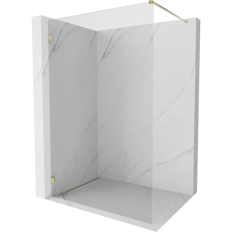 Mexen Lunar Duschwand Walk-in links 140 x 200 cm, transparent 8 mm, gold - 830-140-000-50-00-L