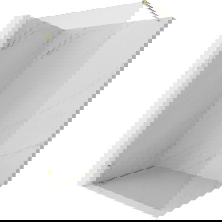 Mexen Lunar prha za tuš Walk-in leva 150 x 200 cm, prozorna 8 mm, zlata - 830-150-000-50-00-L