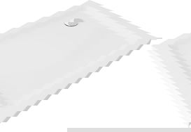 Mexen Flat kvadratna pršna kad Slim, 70 x 70 cm, bela, krom sifon - 40107070