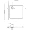 Mexen Flat receveur de douche carré slim 70 x 70 cm, blanc, siphon chromé - 40107070
