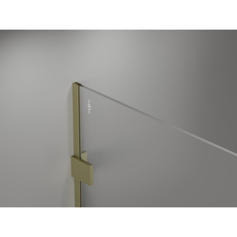 Mexen Lunar panel de ducha Walk-in izquierda 160 x 200 cm, transparente 8 mm, oro cepillado - 830-160-000-55-00-L