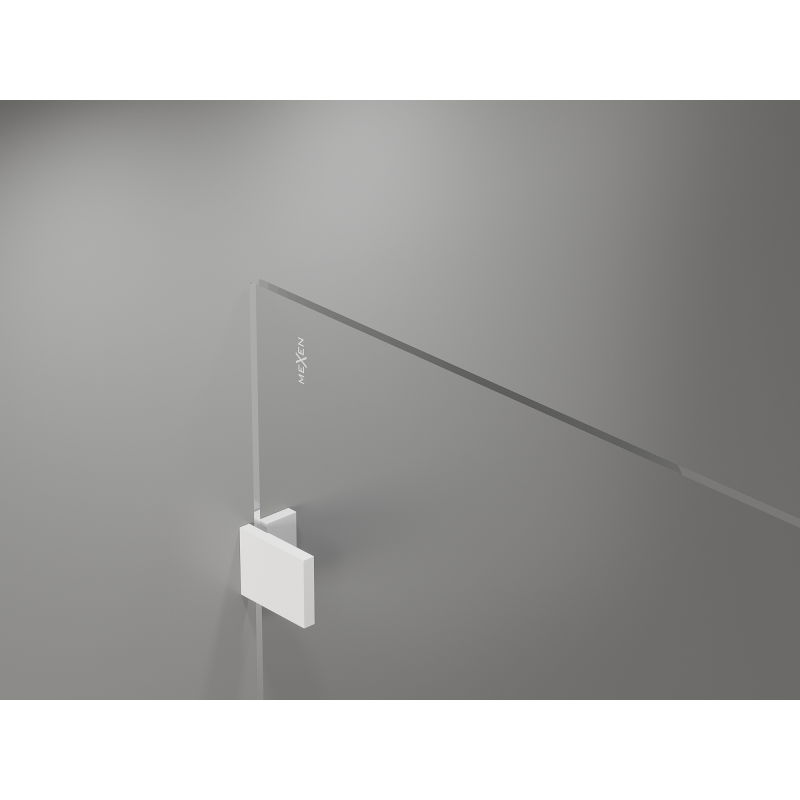 Mexen Lunar parede de duche Walk-in esquerda 120 x 200 cm, transparente 8 mm, branca - 830-120-000-20-00-L