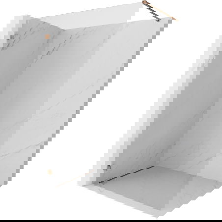 Mexen Lunar Duša sienas aizsargs Walk-in kreisais 100 x 200 cm, caurspīdīgs 8 mm, rožains zelts - 830-100-000-60-00-L