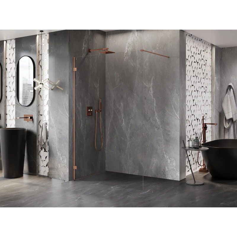 Mexen Lunar dušisein Walk-in vasak 90 x 200 cm, läbipaistev 8 mm, harjatud vask - 830-090-000-65-00-L