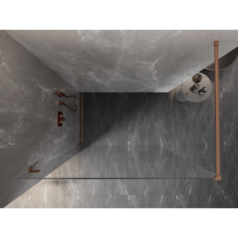 Mexen Lunar dušisein Walk-in vasak 90 x 200 cm, läbipaistev 8 mm, harjatud vask - 830-090-000-65-00-L
