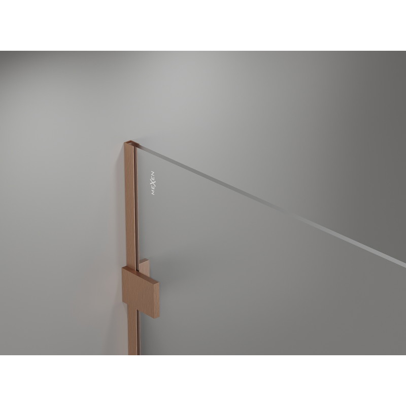 Mexen Lunar dušisein Walk-in vasak 90 x 200 cm, läbipaistev 8 mm, harjatud vask - 830-090-000-65-00-L