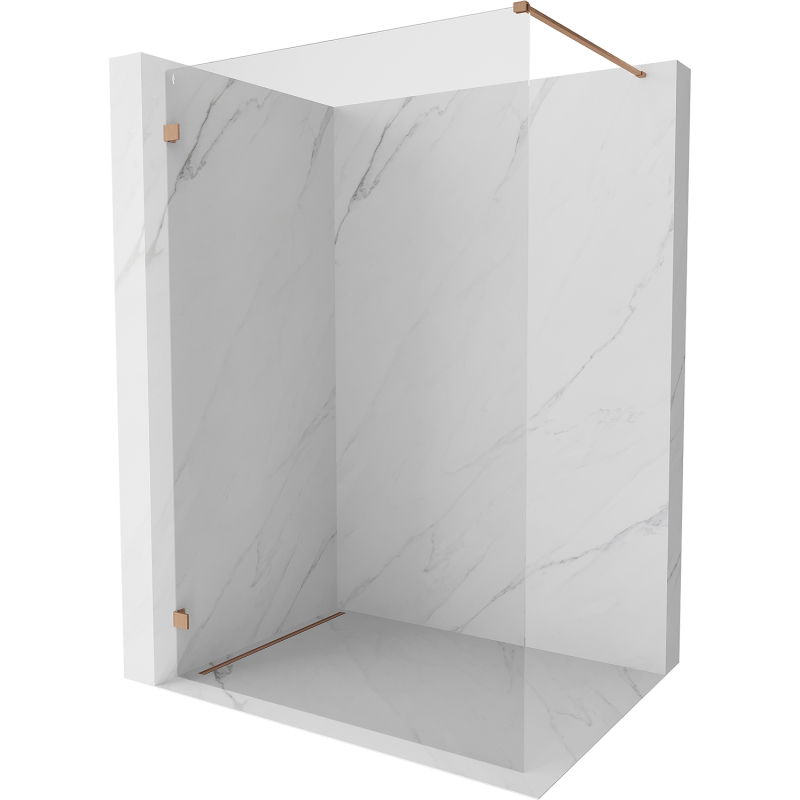 Mexen Lunar Duschwand Walk-in links 100 x 200 cm, transparent 8 mm, gebürstetes Kupfer - 830-100-000-65-00-L