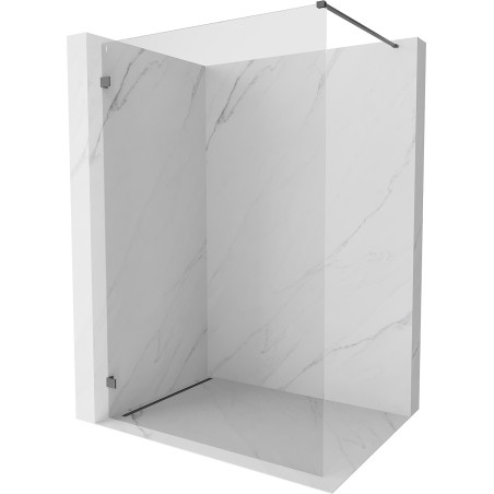 Mexen Lunar ścianka prysznicowa Walk-in lewa 90 x 200 cm, transparent 8 mm, gun gray szczotkowany - 830-090-000-66-00-L