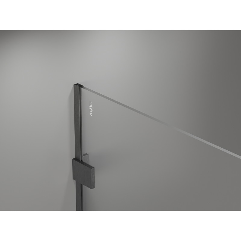 Mexen Lunar ścianka prysznicowa Walk-in lewa 100 x 200 cm, transparent 8 mm, gun gray szczotkowany - 830-100-000-66-00-L