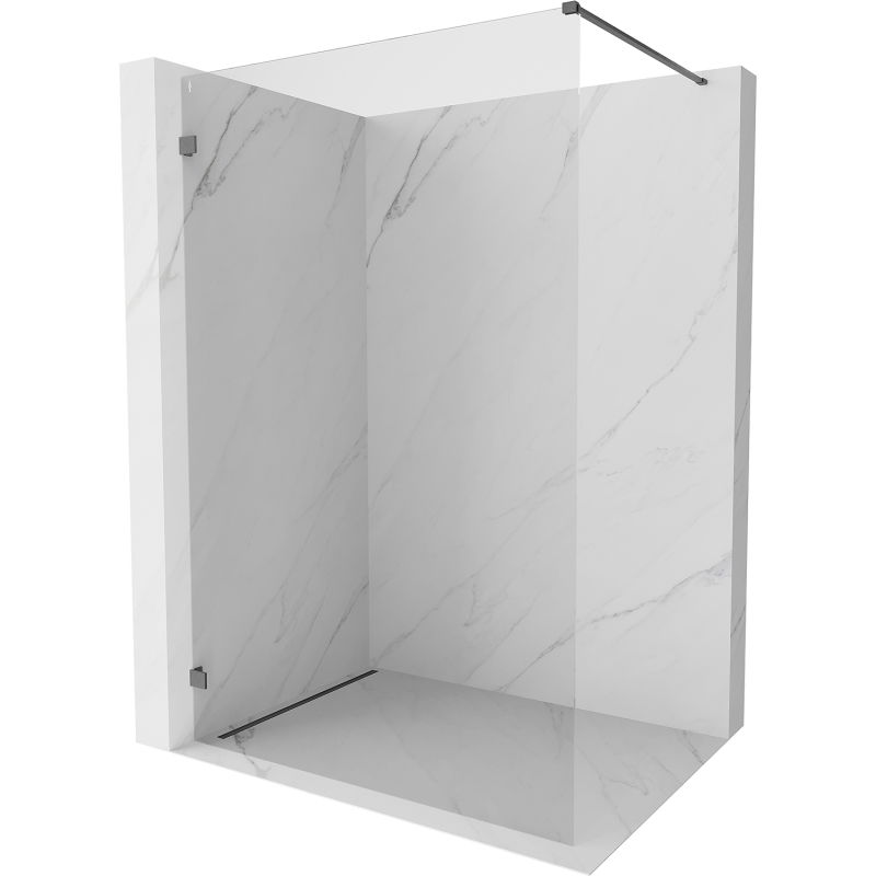Mexen Lunar Parede de duche Walk-in esquerda 110 x 200 cm, transparente 8 mm, cinza arma escovado - 830-110-000-66-00-L