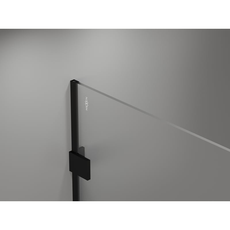 Mexen Lunar Walk-in Shower Wall Left 70 x 200 cm, Transparent 8 mm, Black - 830-070-000-70-00-L