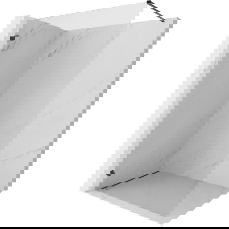 Mexen Lunar dušas siena Walk-in kreisā 90 x 200 cm, caurspīdīga 8 mm, melna - 830-090-000-70-00-L