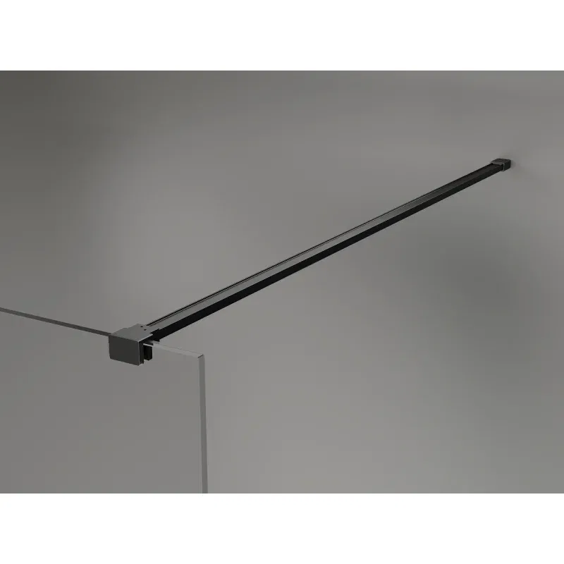 Mexen Lunar paroi de douche Walk-in gauche 90 x 200 cm, transparent 8 mm, noir - 830-090-000-70-00-L