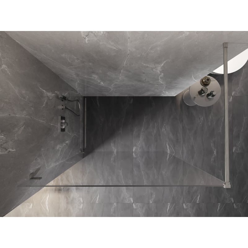 Mexen Lunar Staklena tuš pregrada Walk-in lijeva 100 x 200 cm, transparentna 8 mm, brušeni nikal - 830-100-000-97-00-L