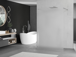 Mexen Kioto vrijstaande douchewand 100 x 200 cm, matglas 8 mm, chroom - 800-100-002-01-30