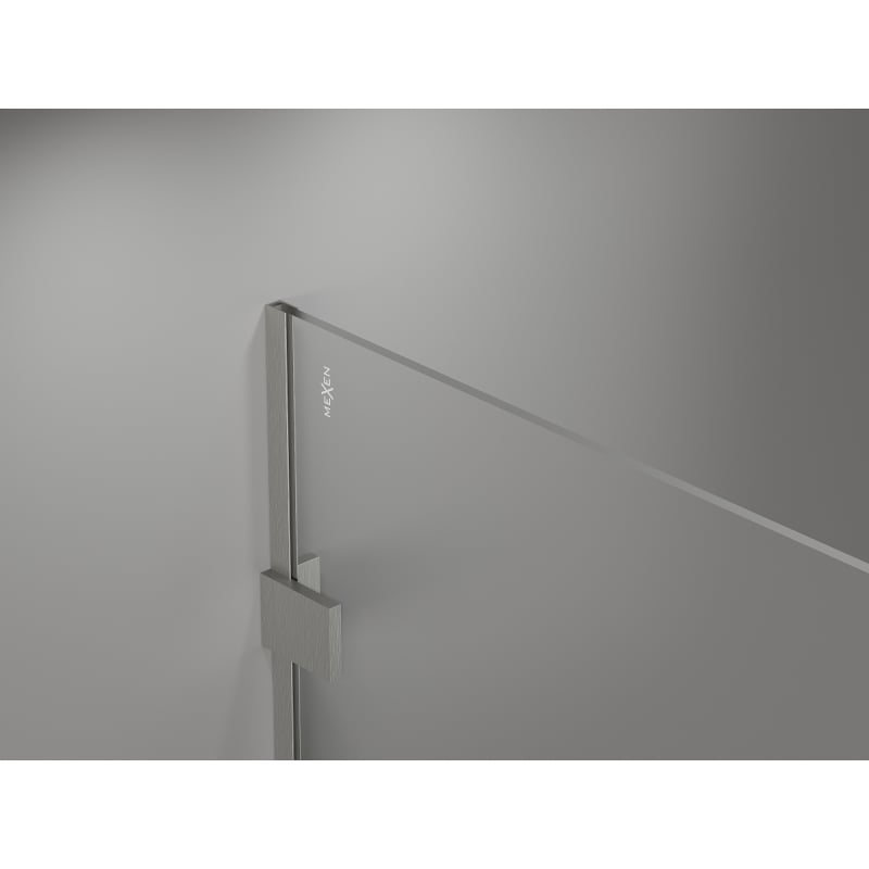Mexen Lunar parete doccia Walk-in sinistra 150 x 200 cm, trasparente 8 mm, nichel spazzolato - 830-150-000-97-00-L