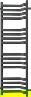 Mexen Loop badkamer radiator 1250 x 375 mm, 666 W, antraciet - W129-1250-350-00-66