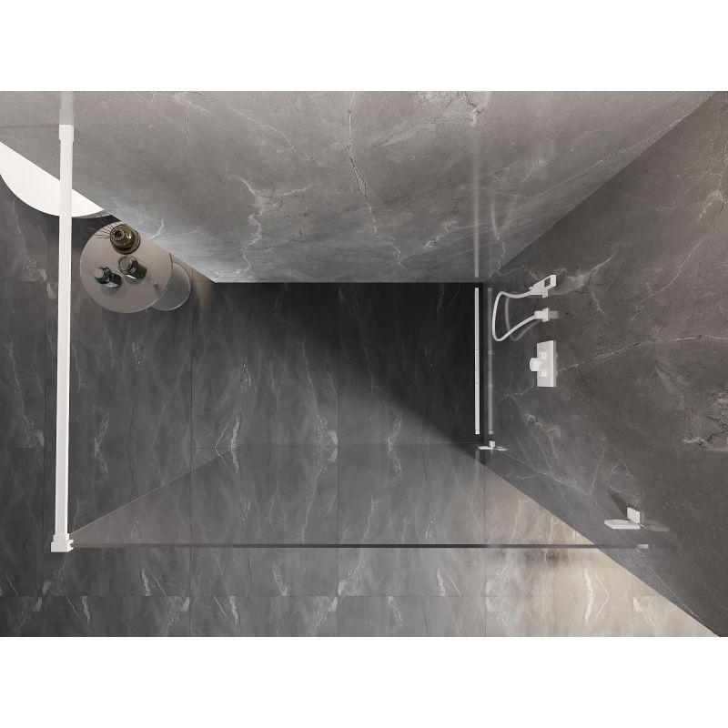 Mexen Lunar Duschwand Walk-in rechts 50 x 200 cm, transparent 8 mm, wäiss - 830-050-000-20-00-P