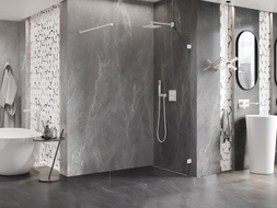 Mexen Lunar walk-in zid za tuširanje desni 60 x 200 cm, prozirno 8 mm, bijelo - 830-060-000-20-00-P